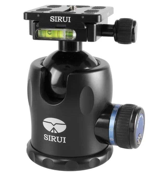 For that specific image, you want to target users searching for technical specifications and heavy-duty gear solutions.Recommended alt text
alt="Sirui K-40X 54mm ball head showing tension control knobs and quick release plate for heavy camera setups