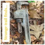 Vintage wrench found in the woods—part of the essential RV life toolkit for emergency repairs.