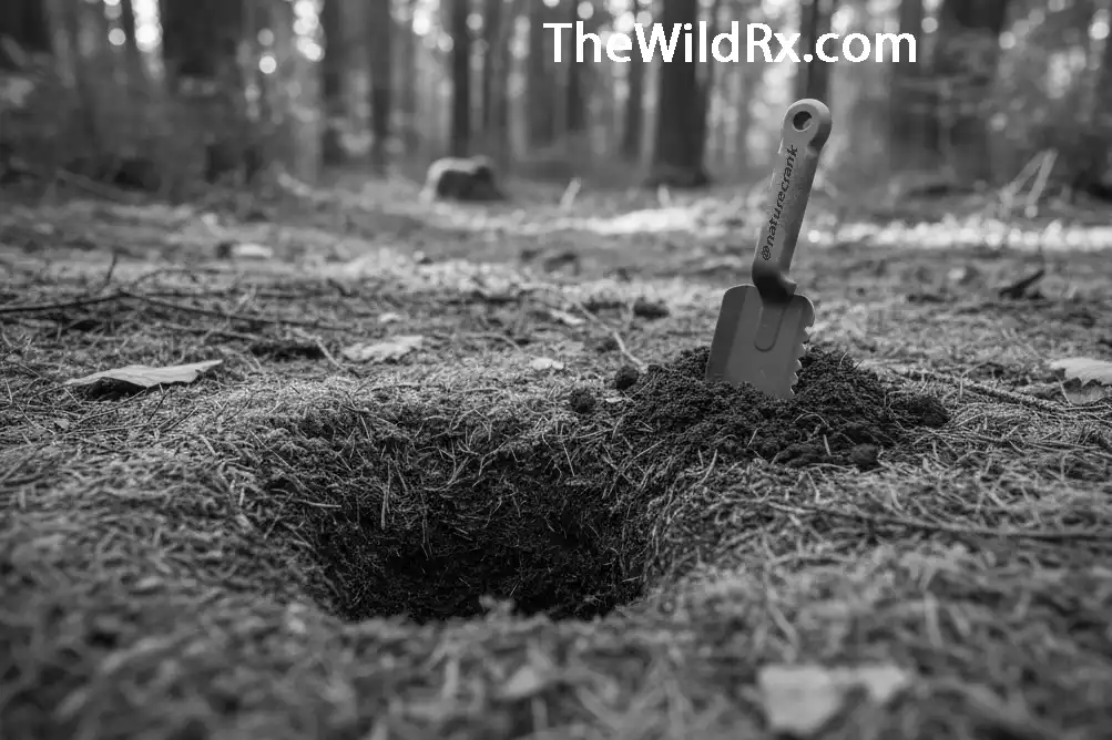 Digging a cathole for hiking poops