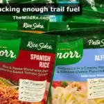 Several packets of Knorr Rice Sides and Pasta Sides used as lightweight, high-calorie backpacking food